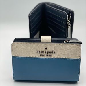 Kate Spade staci colorblock medium compact bifold wallet